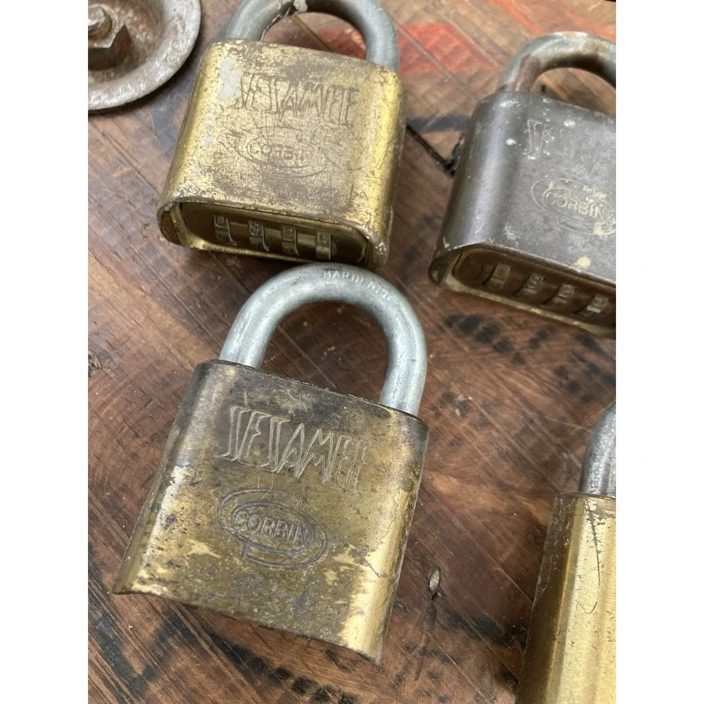 Vintage Corbin Brass Combination Padlocks Lot of 5 Heavy Duty Locks – Locked